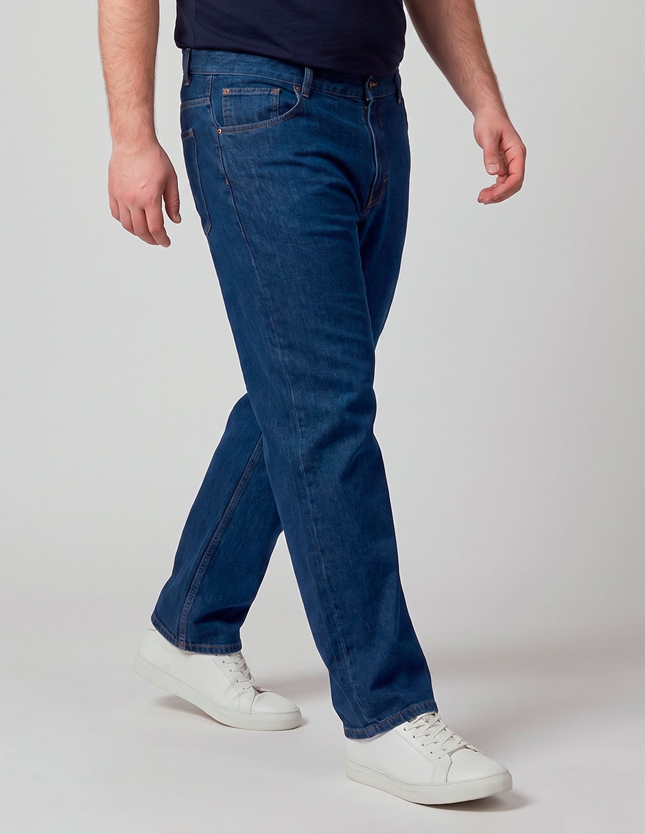 Jeans straight lavado stone wash para hombre