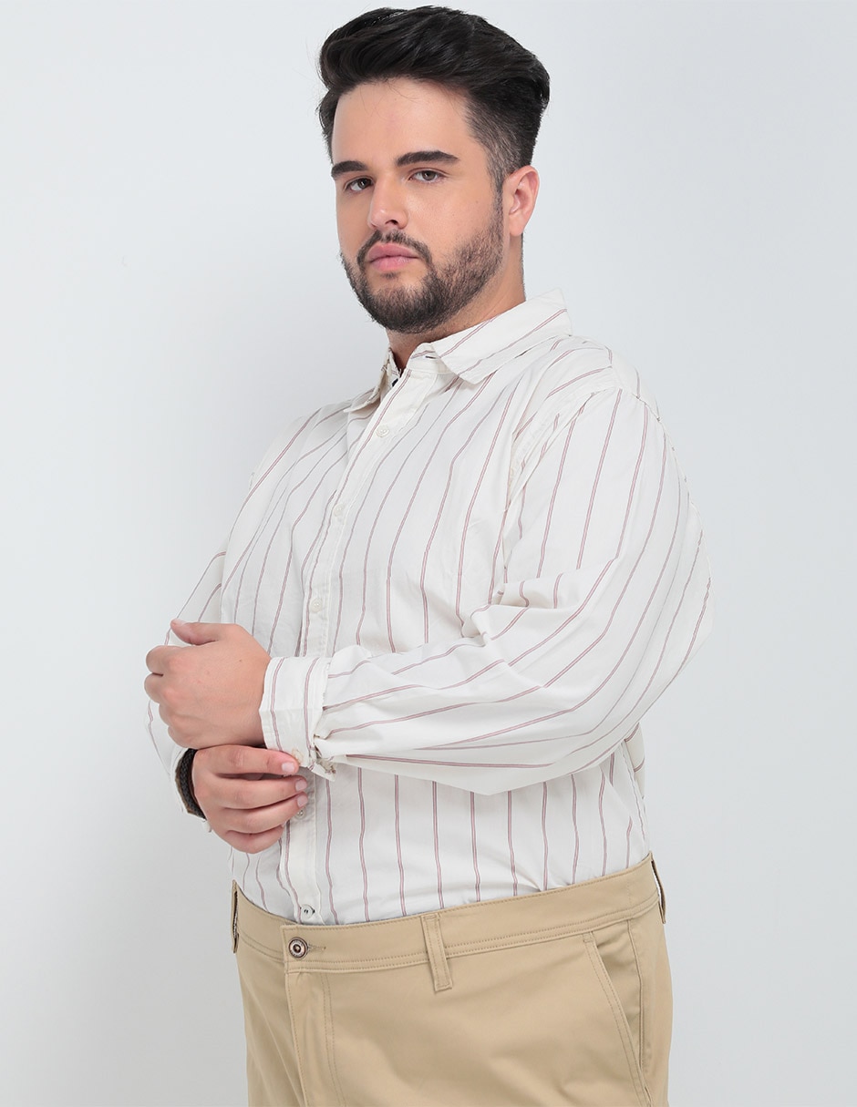 Camisa casual de algodón manga larga para hombre