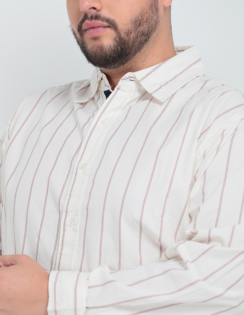 Camisa casual de algodón manga larga para hombre
