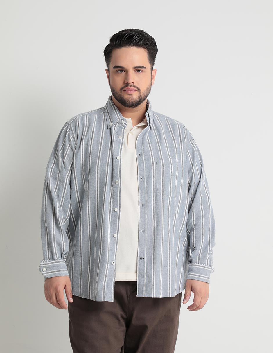 Camisa casual de algodón manga larga para hombre Camisa casual de algodón manga larga para hombre
