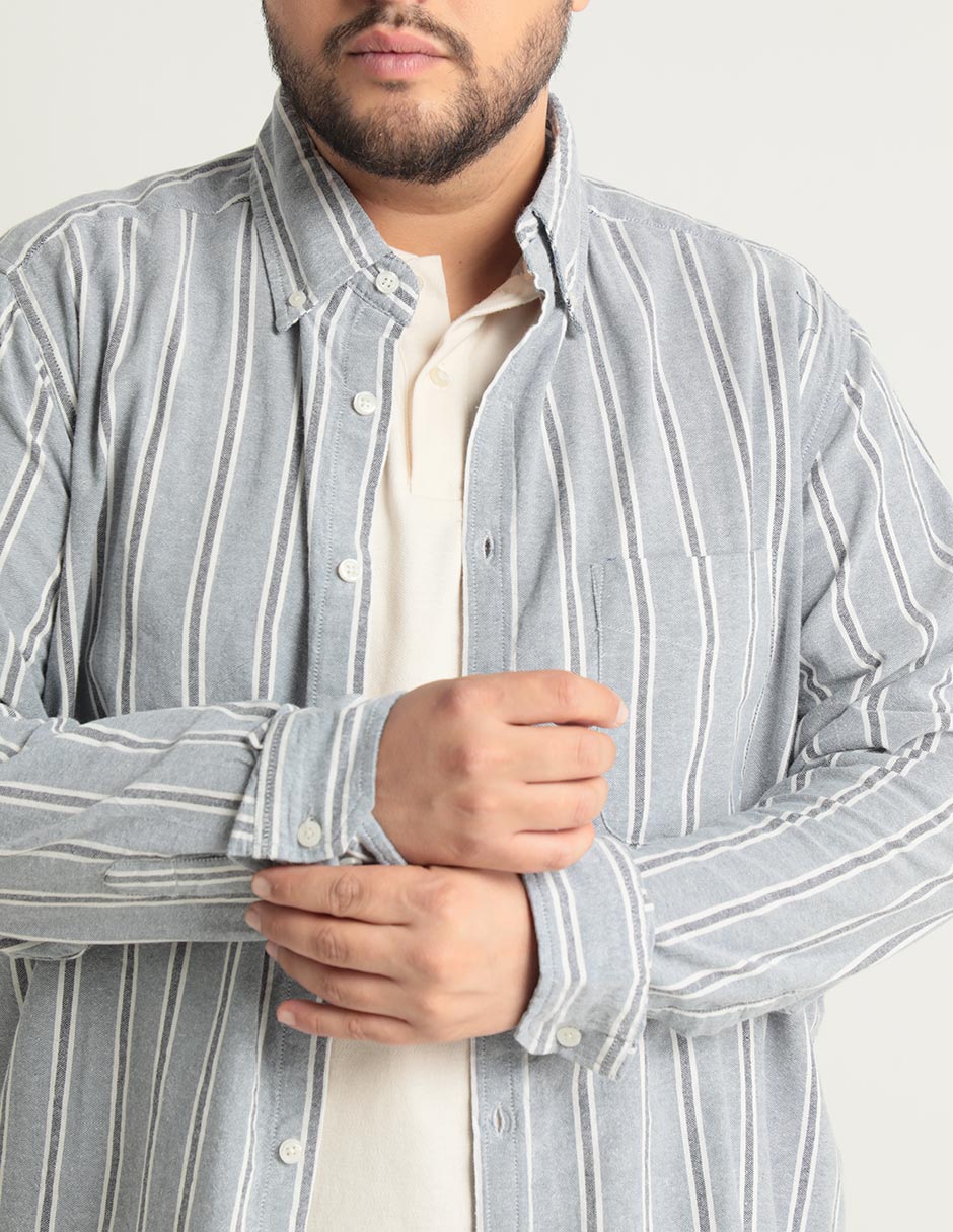 Camisa casual de algodón manga larga para hombre 2
