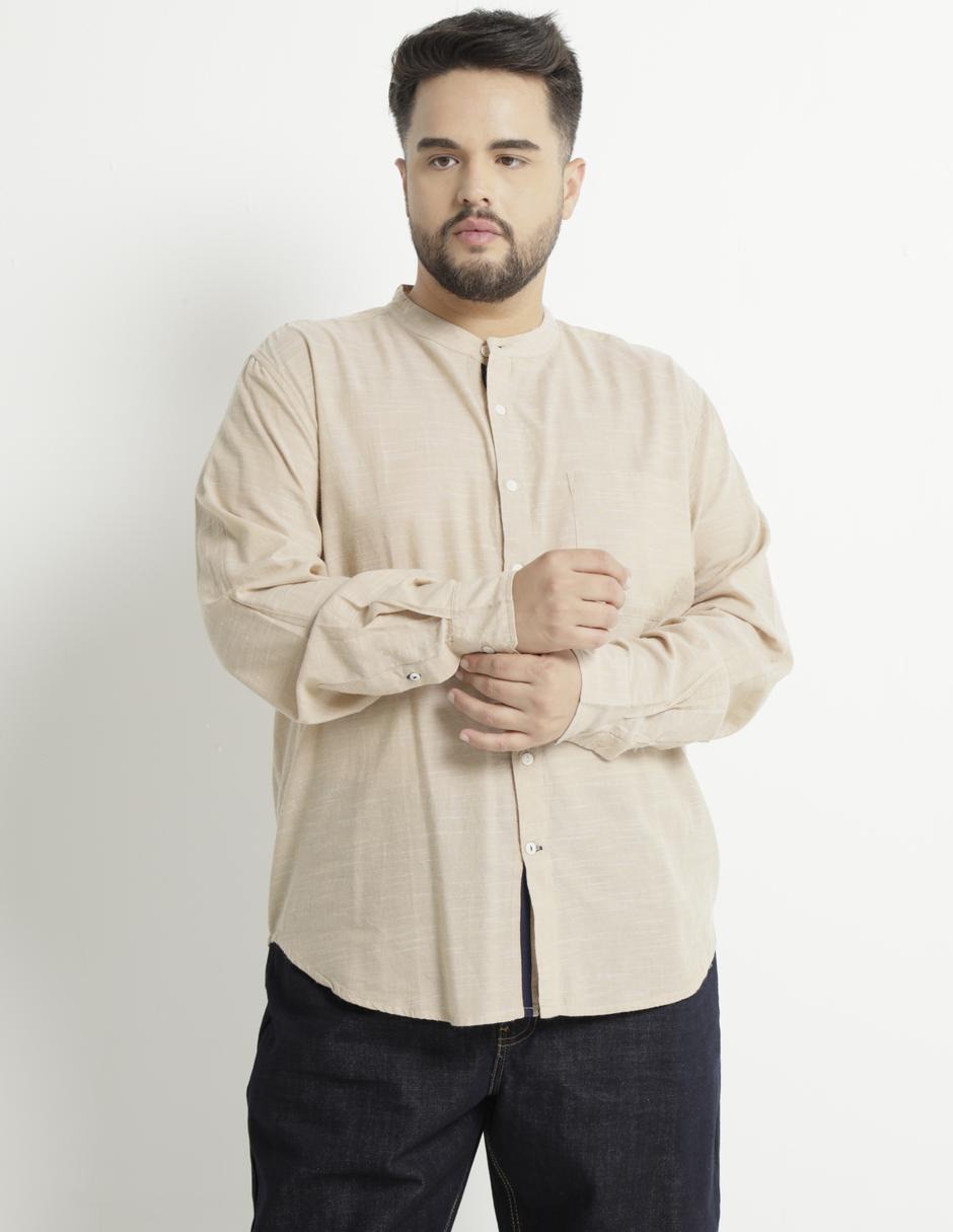 Camisa casual de algodón manga larga para hombre Camisa casual de algodón manga larga para hombre