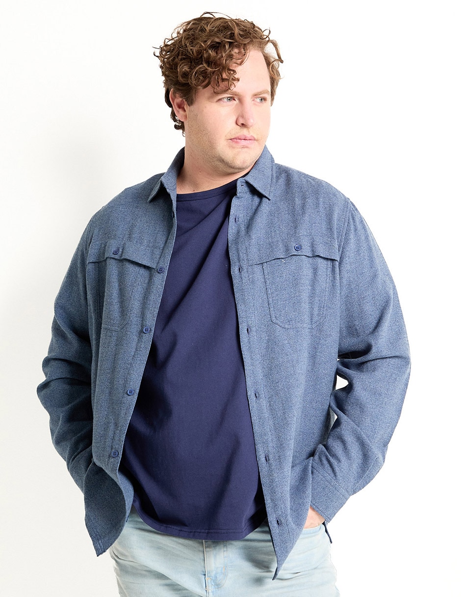 Camisa casual de algodón manga larga para hombre Camisa casual de algodón manga larga para hombre