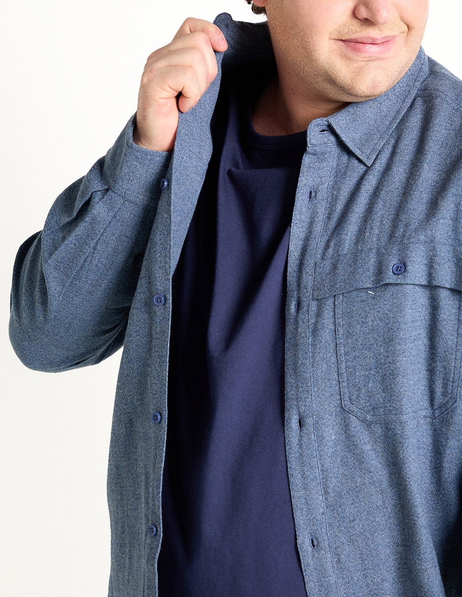 Camisa casual Weekend Plus de algodón manga larga para hombre