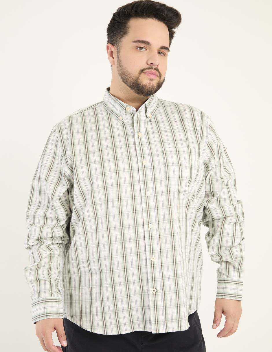 Camisa casual de algodón manga larga para hombre