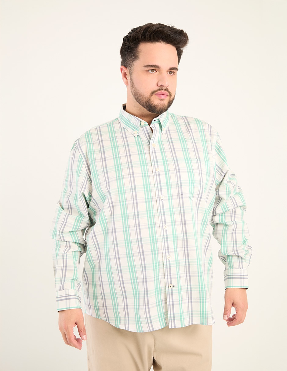 Camisa casual de algodón manga larga para hombre Camisa casual de algodón manga larga para hombre