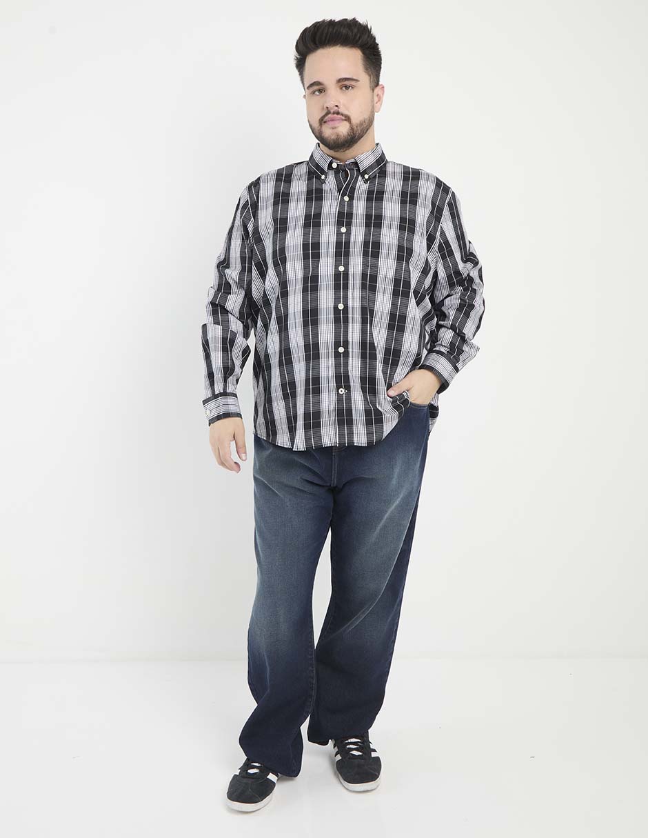 Camisa casual Weekend Plus de algodón manga larga para hombre