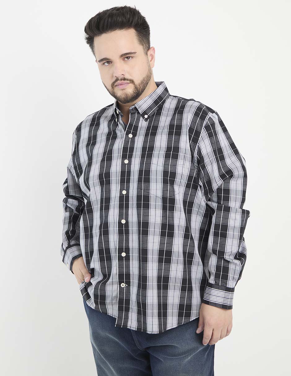 Camisa casual Weekend Plus de algodón manga larga para hombre