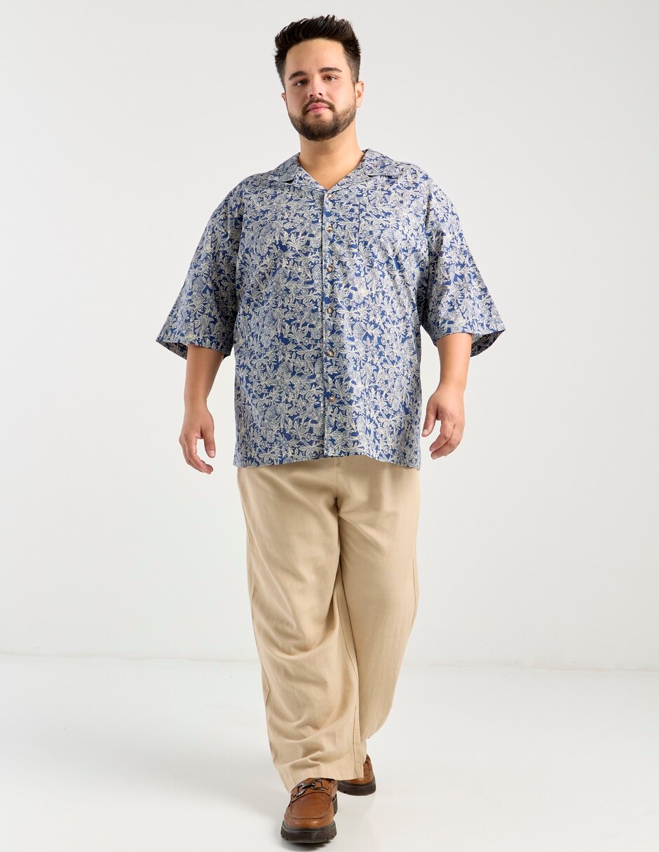 Camisa casual manga al codo para hombre