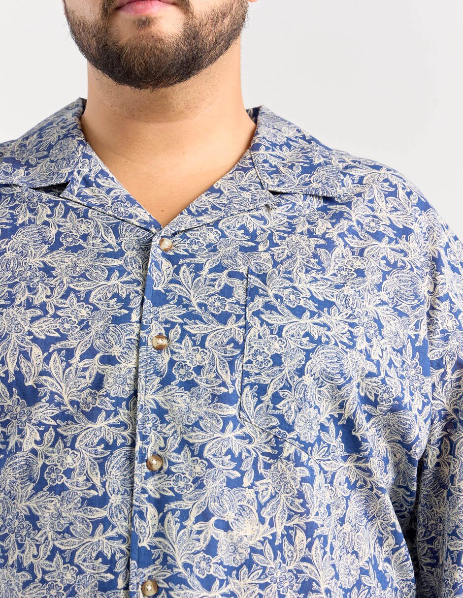 Camisa casual manga al codo para hombre