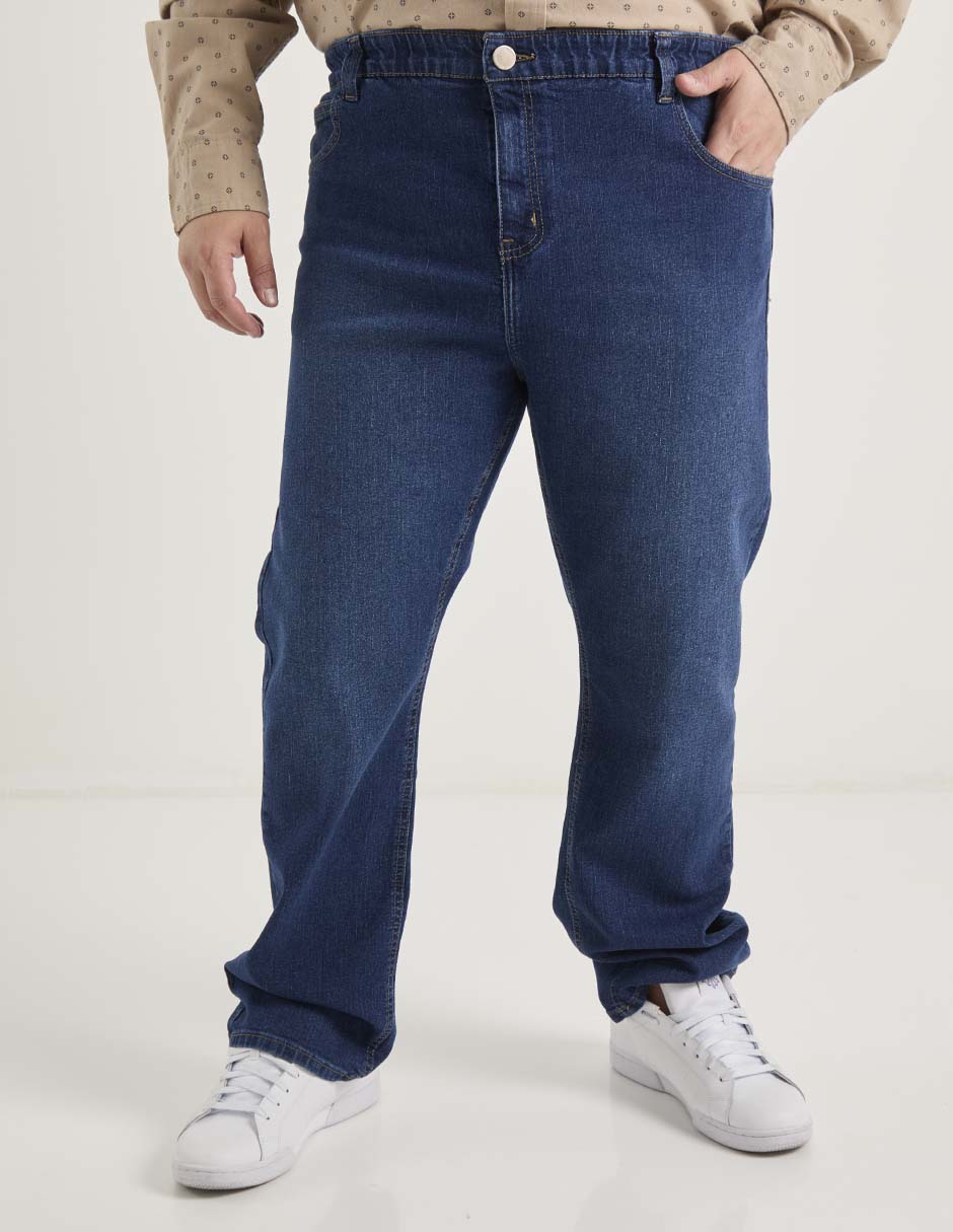 Jeans straight lavado medio para hombre 1