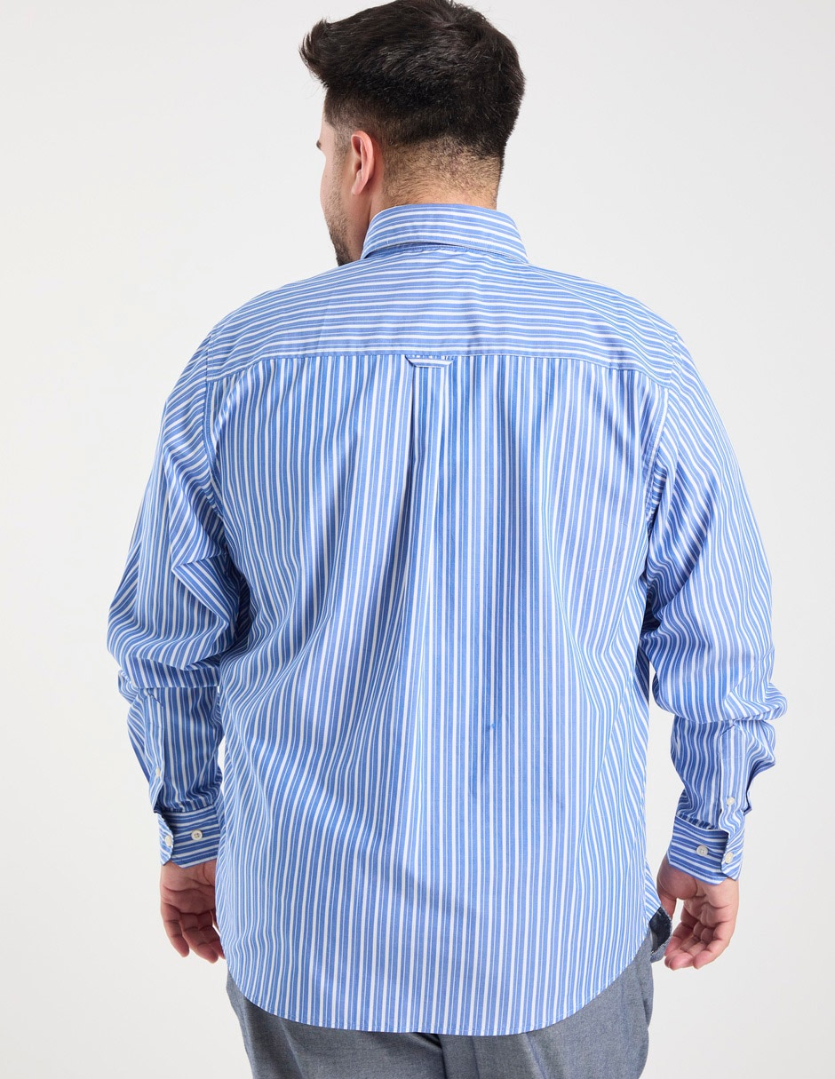 Camisa casual weekend plus manga larga para hombre