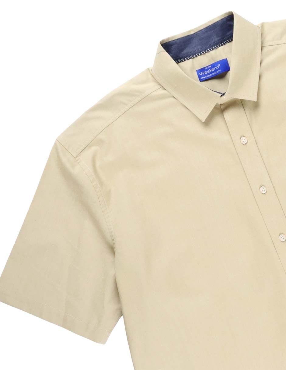 Camisa casual de algodón manga corta para hombre 6