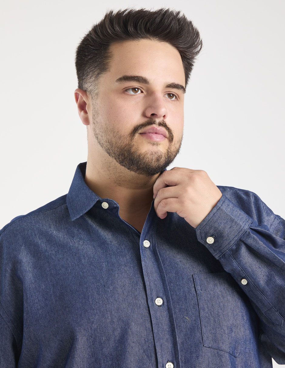 Camisa casual manga larga para hombre