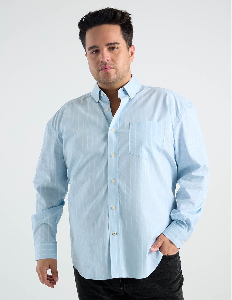 Camisa casual manga larga para hombre