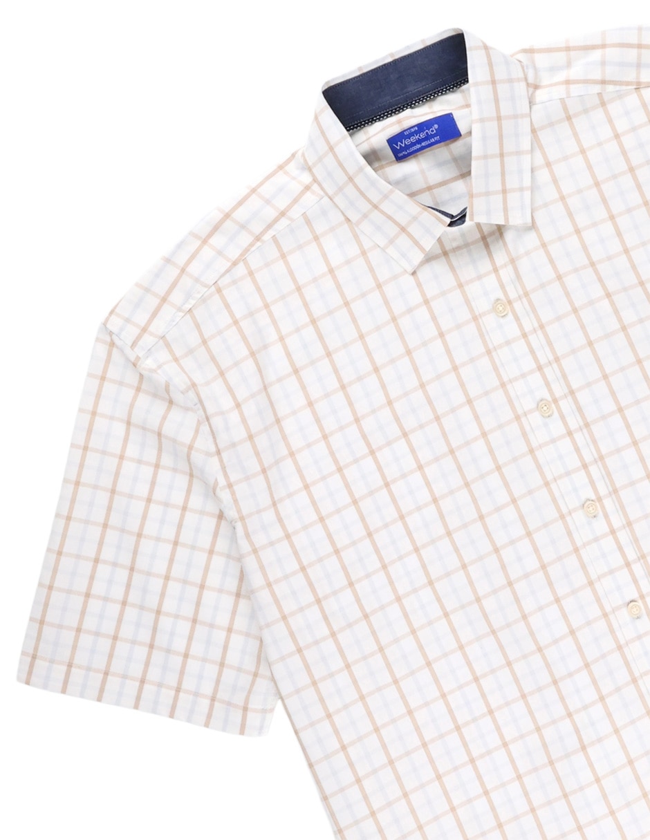 Camisa casual de algodón manga corta para hombre 6