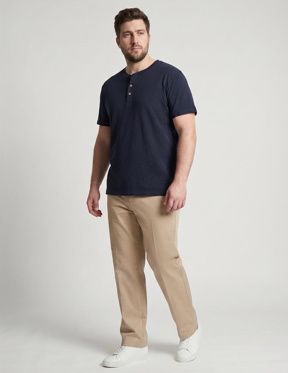 Playera cuello henley para hombre 2