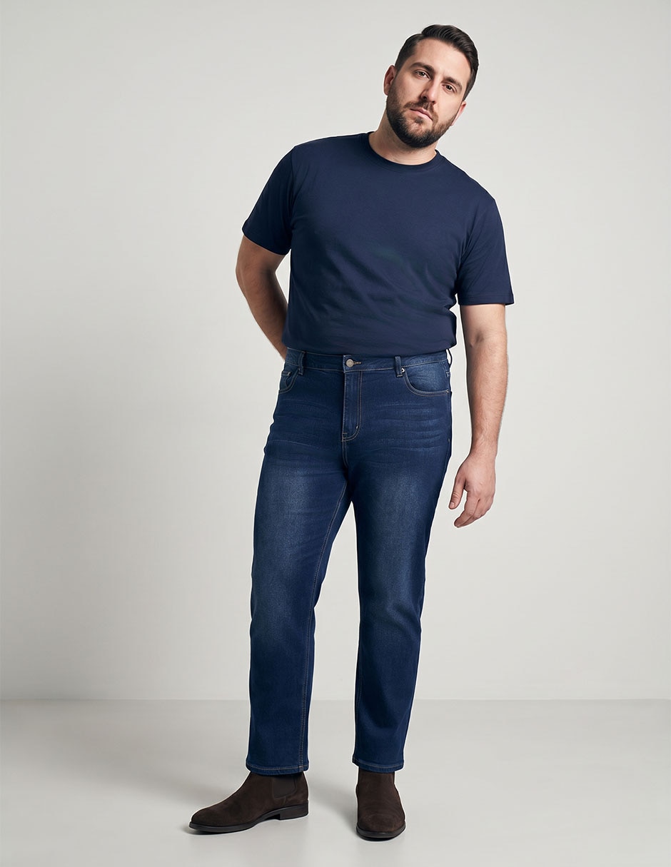 Jeans regular lavado stone wash para hombre 2