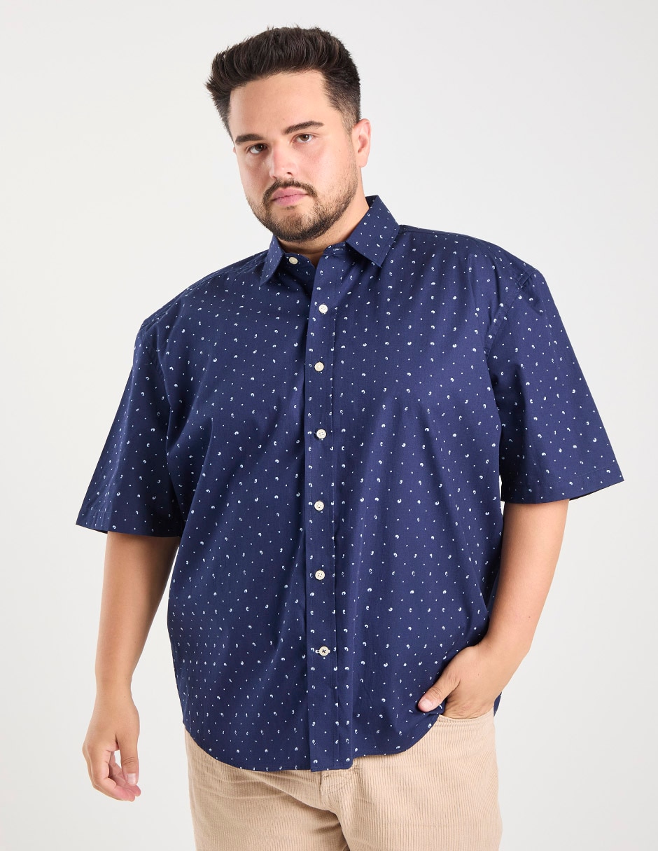 Camisa casual manga al codo para hombre