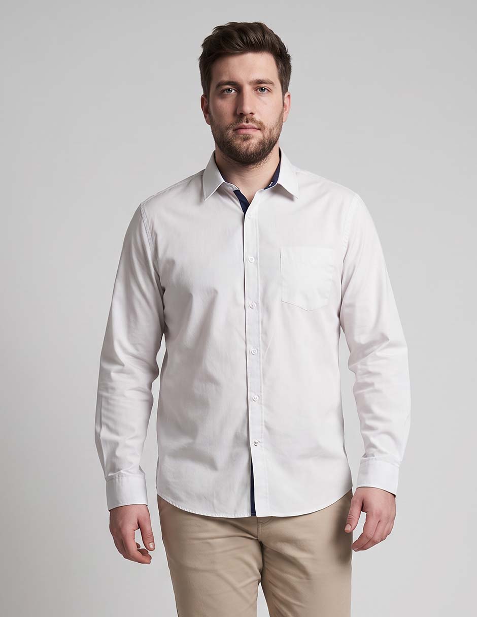 Camisa casual de algodón manga larga para hombre Camisa casual de algodón manga larga para hombre