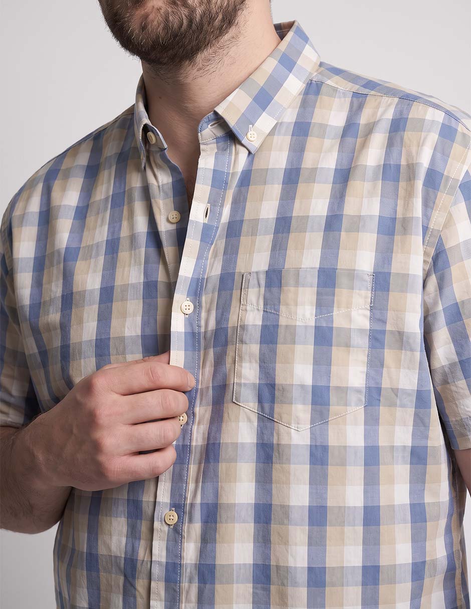 Camisa Casual de algodón manga corta para hombre 3