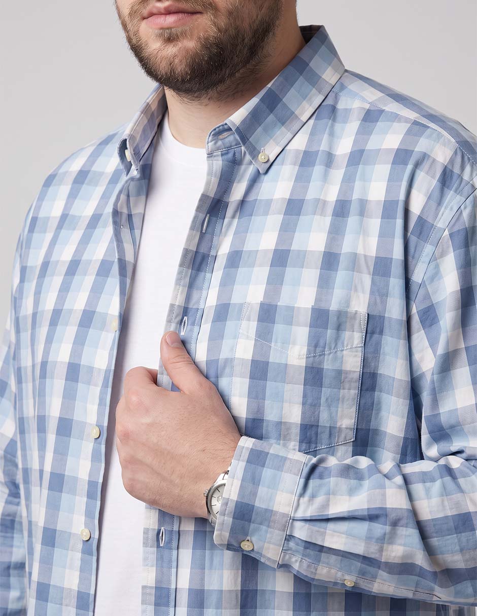 Camisa casual de algodón manga larga para hombre 2