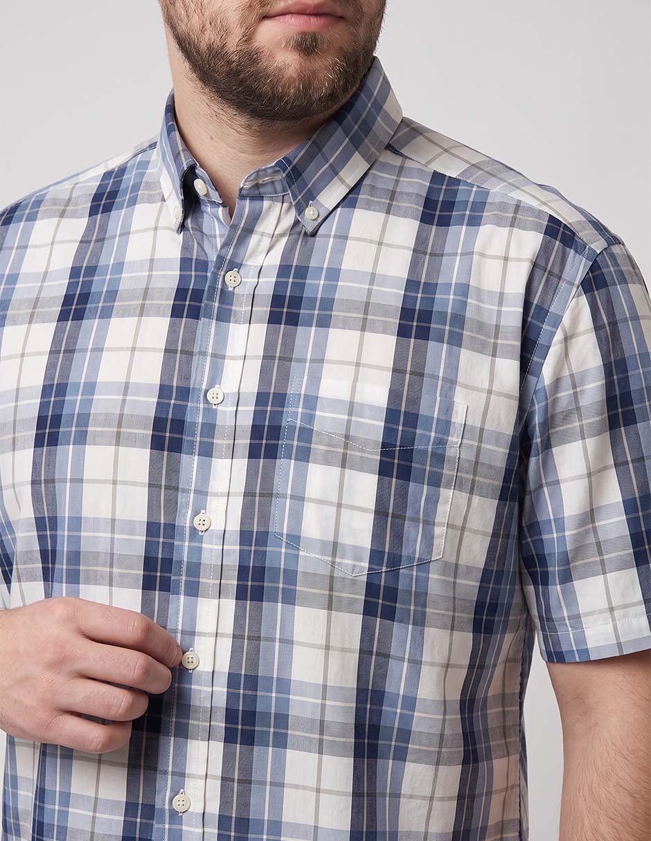 Camisa casual de algodón manga corta para hombre 3