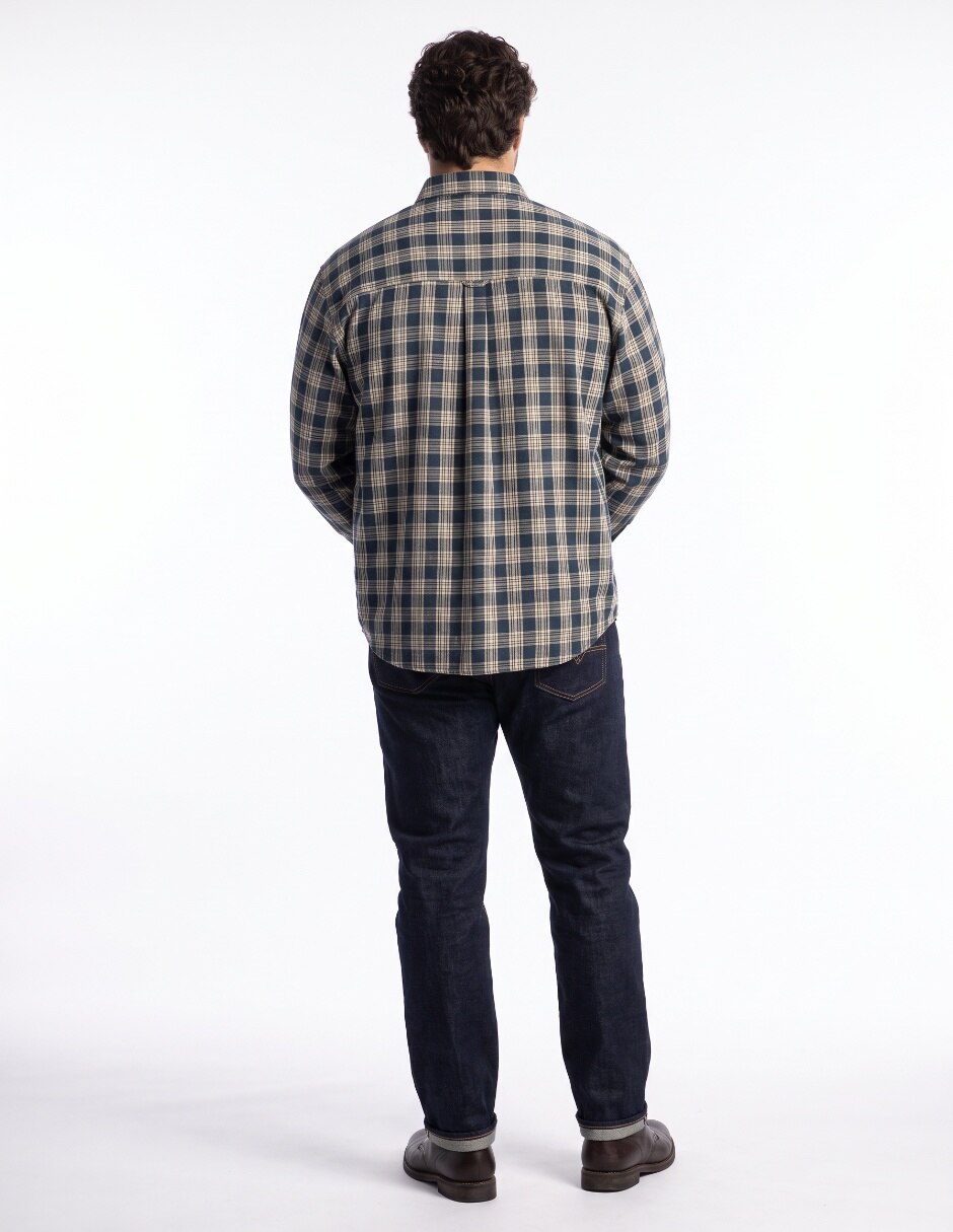 Camisa casual de algodón manga larga para hombre 2