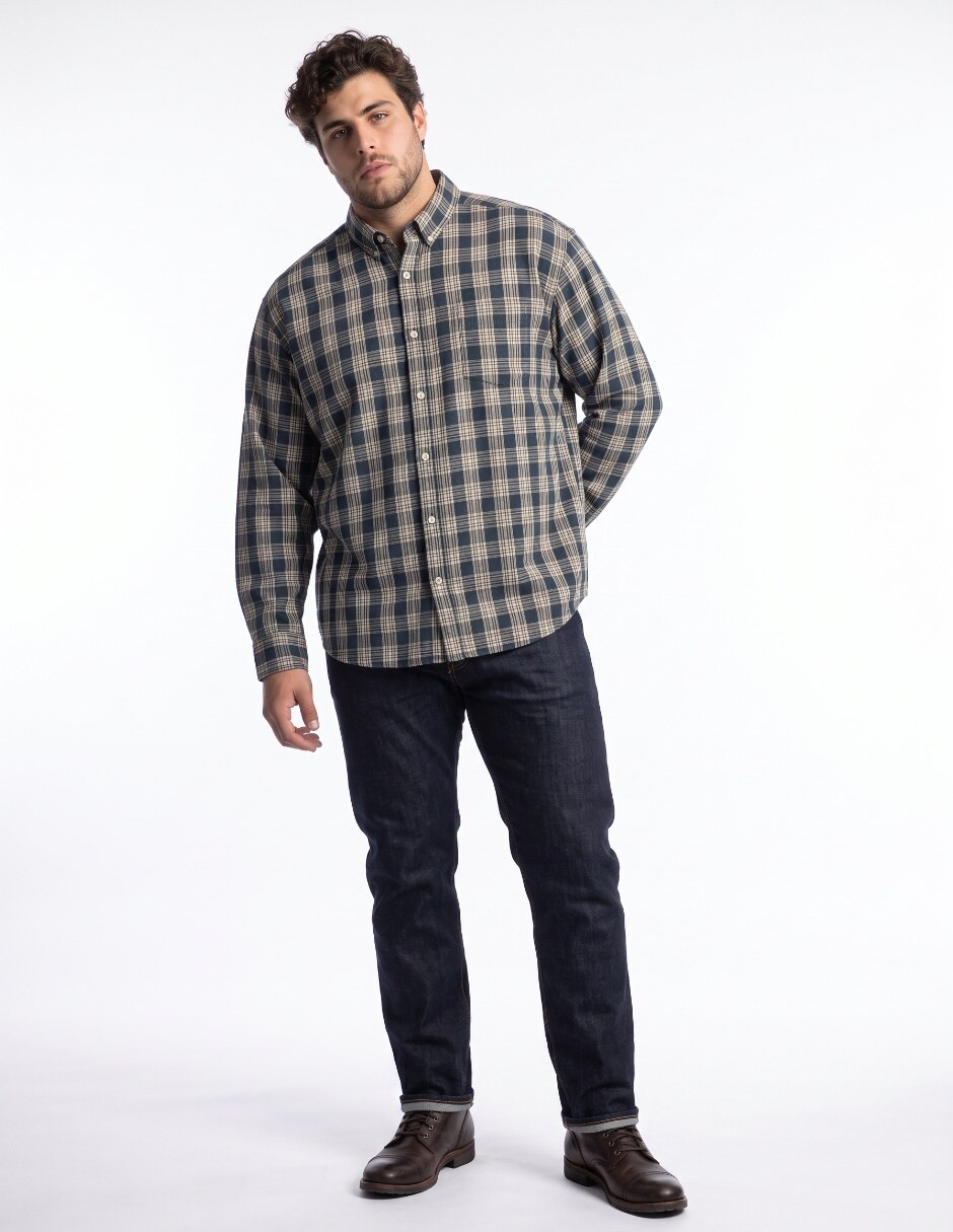Camisa casual de algodón manga larga para hombre 3