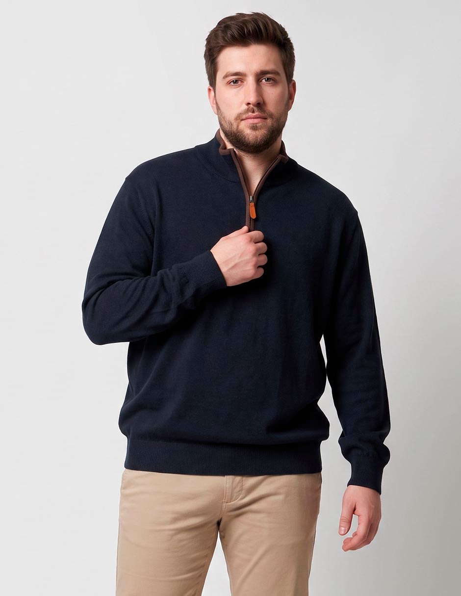 Suéter cuello con cierre para hombre 1